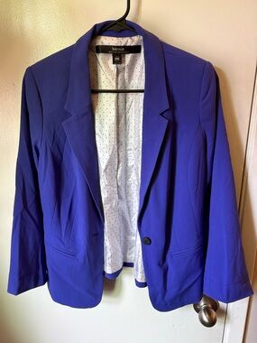 Kensie Women's Purple Blue Single-Button Blazer